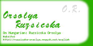 orsolya ruzsicska business card